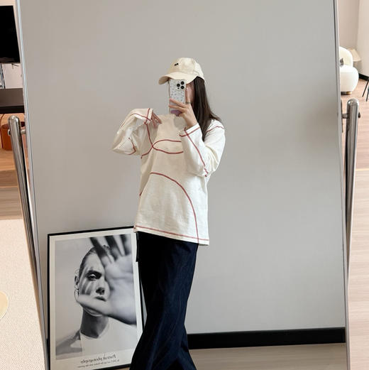 情侣款哈苏线竹节棉长袖T恤082601 商品图4