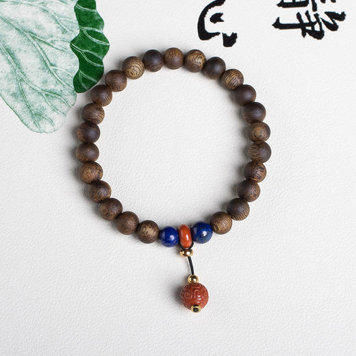 xy0573沉香+青金石南红回纹珠手串 商品图0