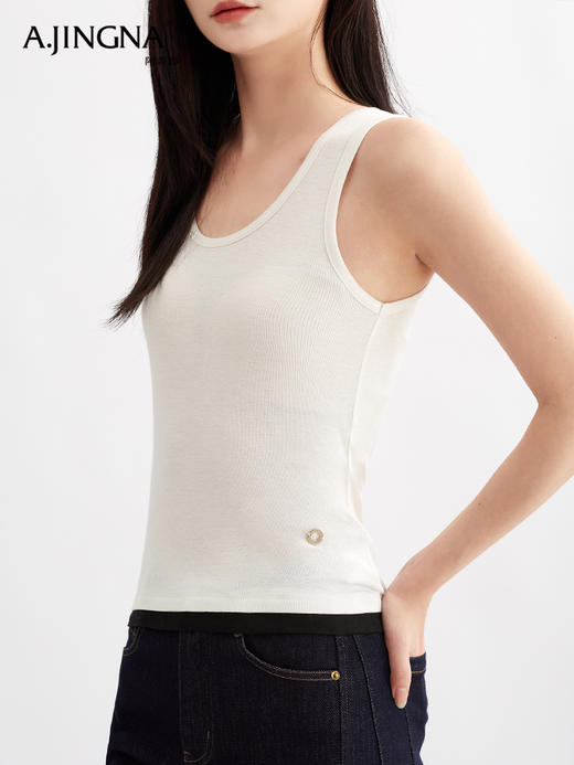 【基础单品】阿菁娜极简百搭山羊绒背心F30Q301019 商品图6