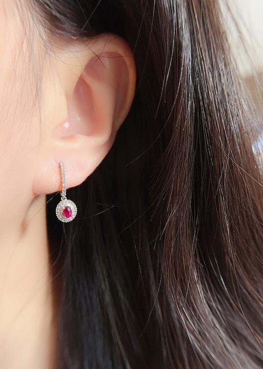 0.5ct刻面红宝石耳坠 商品图4