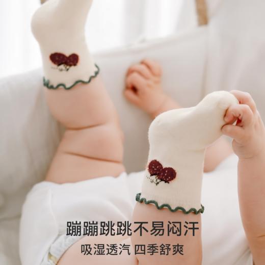 【婴童服配】嫚熙婴儿袜子新生儿花边女童男童宝宝无骨中筒袜 商品图3