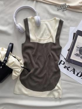 33AJ120090#拼色毛织背心