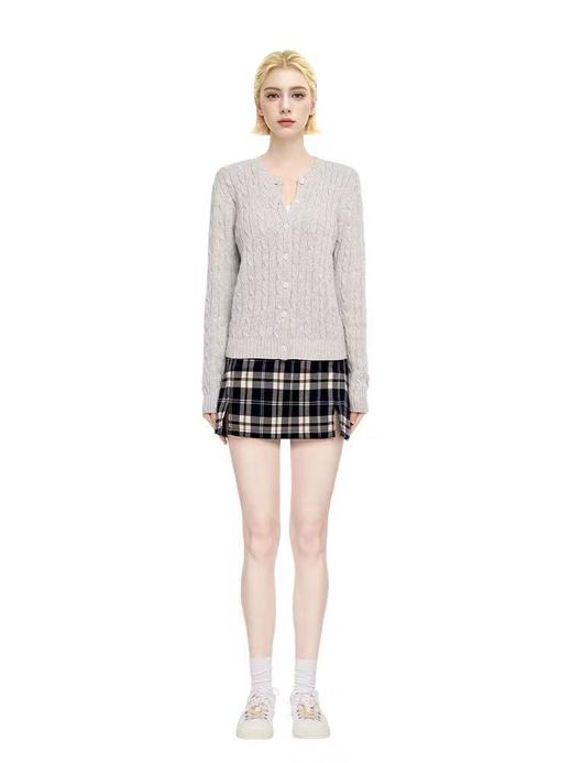 【孤品捡漏】G143浅灰麻花修身贸易毛衫-喜出 商品图0