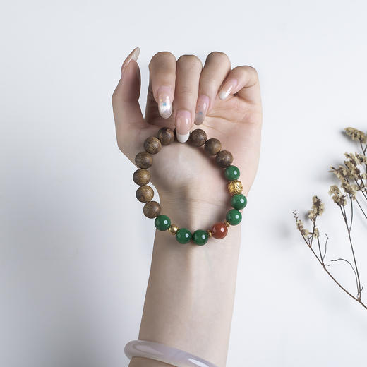 xy0574沉香南红碧玉手串 商品图7