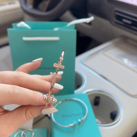 G415蒂F芙尼闪钻线圈双T满钻戒指手镯 商品图2