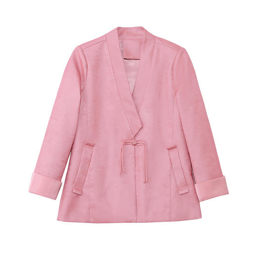 气质时尚休闲外套韩版2025秋季女装新款粉色显瘦洋气中式国风皮衣WAY2521 商品图4