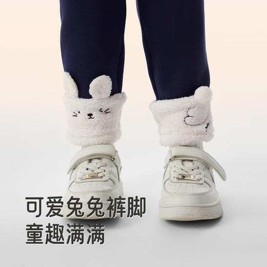 英氏儿童裤子秋冬加绒保暖户外女童打底裤新款长裤百搭女宝宝裤子 商品图3