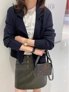 【孤品捡漏】G130藏青包边精致针织西装-喜出