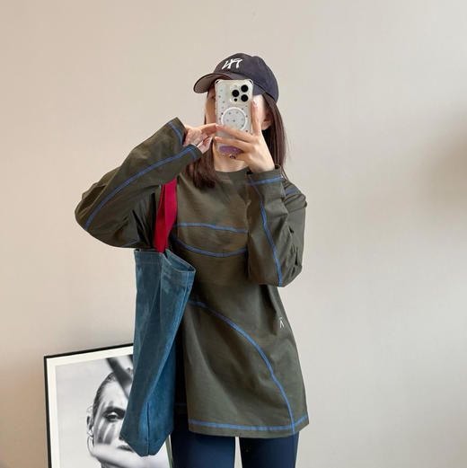 情侣款哈苏线竹节棉长袖T恤082601 商品图8