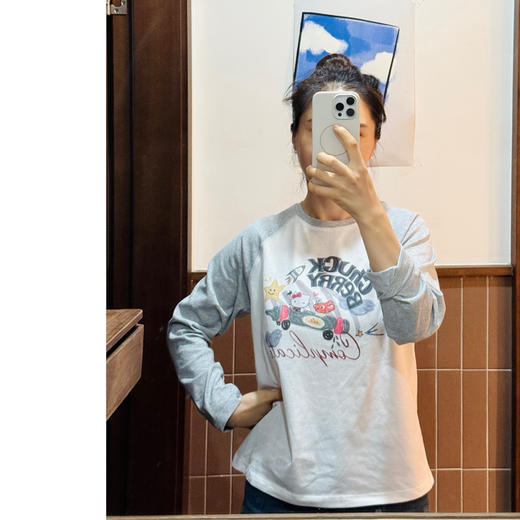 春秋--俏皮kitt*y小车插肩长袖T【包邮+三天无理由退换】 商品图1
