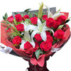【爱在七夕】新鲜鲜花 红玫百合热恋12朵红玫瑰+2枝百合+配草（可备注送货时间） 商品缩略图0