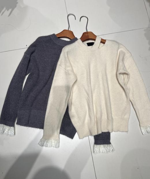 【门店同款】ENJOY冬季圆领镂空拼蕾丝毛衣 160493596 商品图0