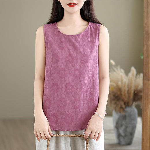 GYH 6191简约棉提花舒适简约背心小衫 商品图0
