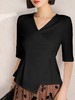 【孤品捡漏】G159不规则V领中袖T恤-喜出 商品缩略图3