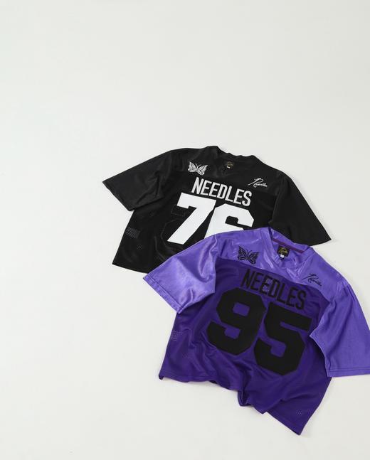 Needles×BEAMS联名球衣短袖 今年大热球衣风 定染高密亮丝平布 商品图0
