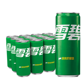 【俊客小店·自提商品】雪碧清爽柠檬汽水摩登罐330mL*24罐