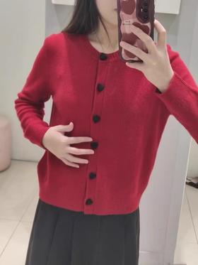 【孤品捡漏】G129大红爱心扣针织毛衫-喜出