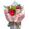 【爱在七夕】新鲜鲜花 双色玫瑰粉花束4朵粉玫瑰+3朵红玫瑰+配草 鲜花花束（可备注送货时间） 商品缩略图0