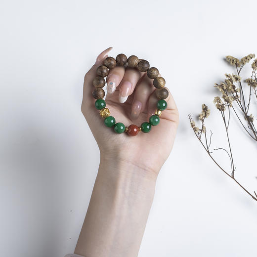 xy0574沉香南红碧玉手串 商品图8