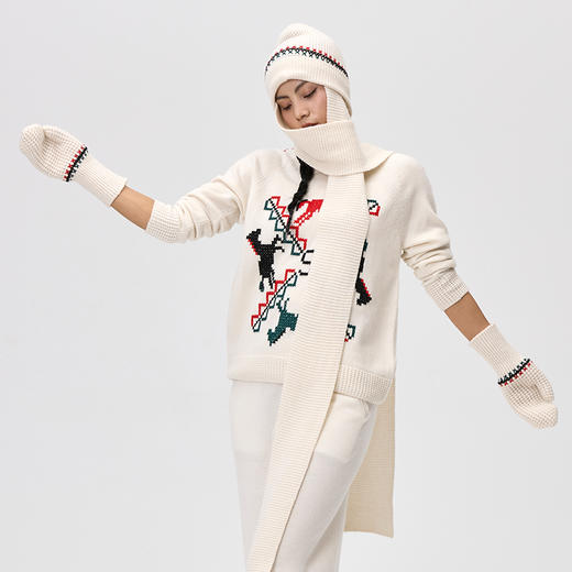 手工哈尼绣羊绒帽  SJF97P613N 商品图4