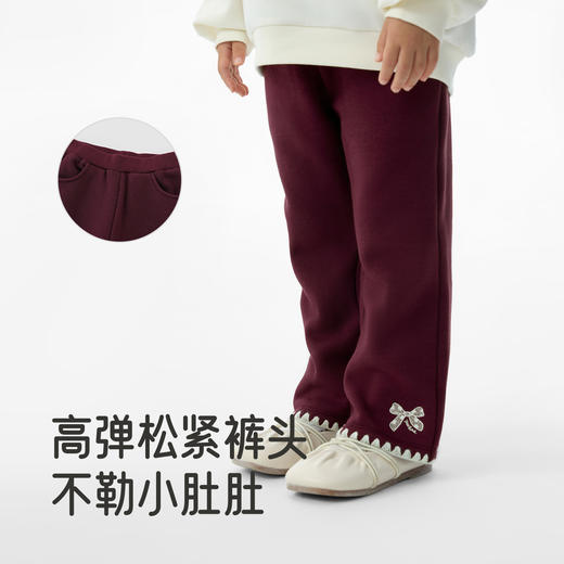 英氏儿童裤子秋冬加绒保暖女童打底裤新款休闲裤女宝微喇叭裤子 商品图2