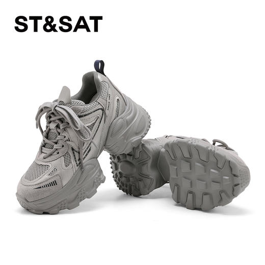 星期六机能风网面拼接透气厚底老爹鞋SSD3112CEF 商品图8