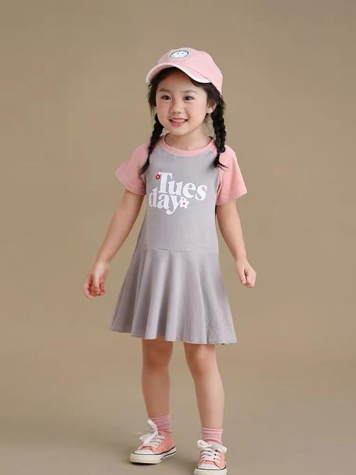【孤品捡漏】G123女童灰色品粉色连衣裙-喜出 商品图1