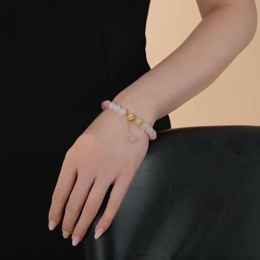 【桃露】粉白渐变玛瑙手串 商品图3