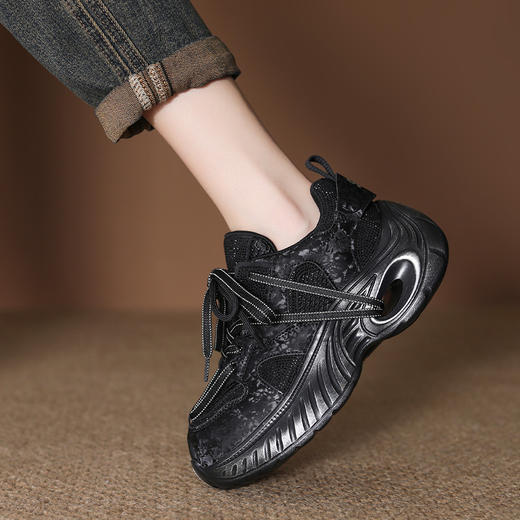 FR 85058小个子休闲运动老爹鞋松糕跟透气网面鞋 商品图3