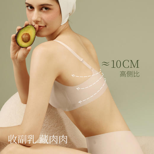 素肌良品月下铃兰内衣女聚拢小胸显大无钢圈胸罩薄款透气无痕文胸 MX228-FX 商品图3