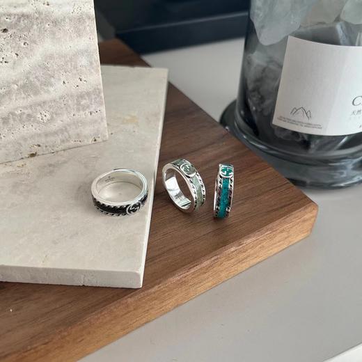 古驰 925银 互扣式珐琅戒指，于文文同款 情侣款对戒（ZS*XTY） 商品图9