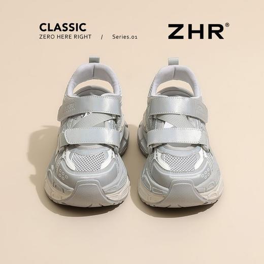 ZHR【厚底6.5cm】增高老爹鞋女夏季透气镂空运动凉鞋魔术贴休闲鞋 商品图8
