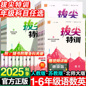 2025秋版小学拔尖特训上册人教版小学生同步训练练习册
