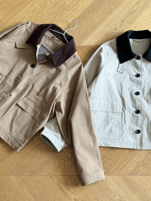 春秋-精品小禾 撞色翻领风衣短外套【包邮+三天无理由退换】 商品图13