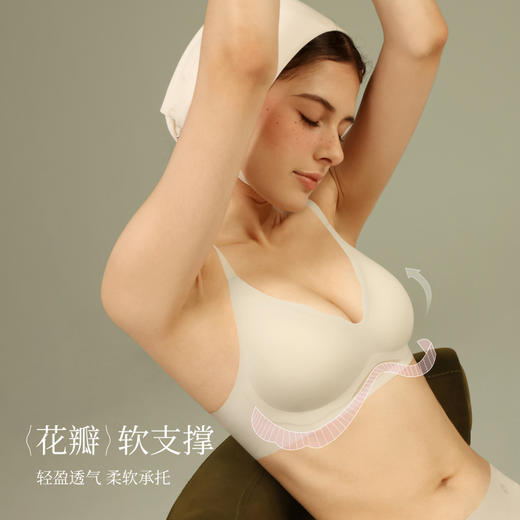 素肌良品 【微风桃桃】无钢圈内衣女聚拢小胸显大软支撑无痕文胸薄款MX225 商品图1