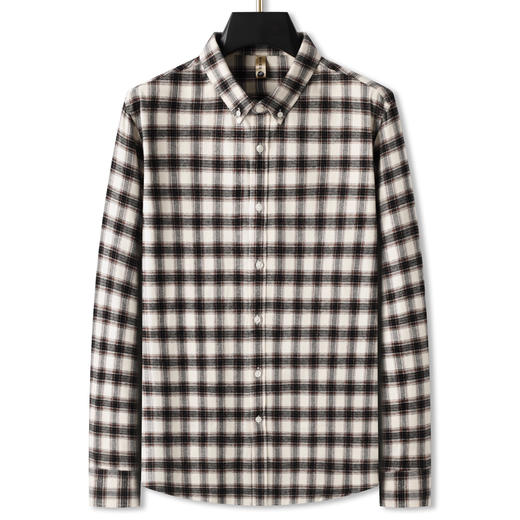 【100%棉】【DG】大依优型大码男装全棉长袖衬衫时尚休闲小格子衬衣男士大码打底衫肥佬宽松纯棉新 商品图4