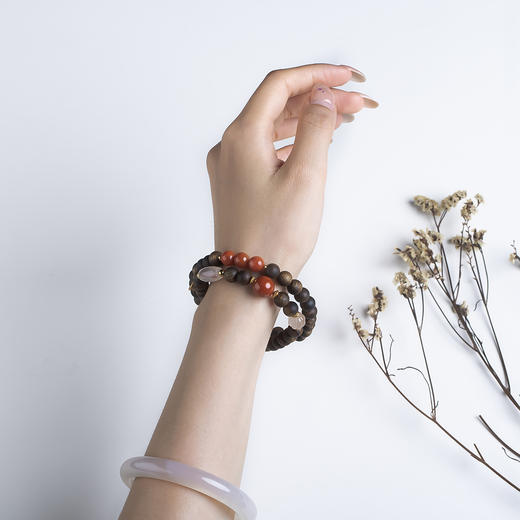 xy0577沉香+南红 双圈手链项链 商品图10