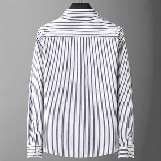 【DG】大依优型大码男装竖条纹莫代尔长袖衬衫衬衣男加肥大码打底衫肥佬时尚休闲新 商品图2