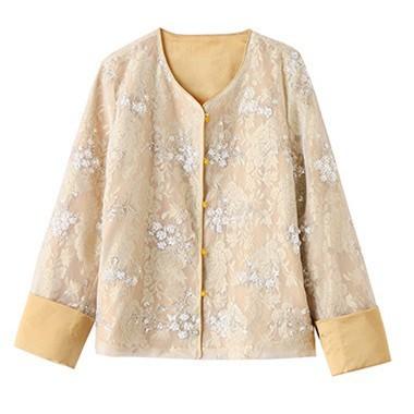 HR CPYY8126国风小香风珍珠刺绣钉珠外套 商品图4