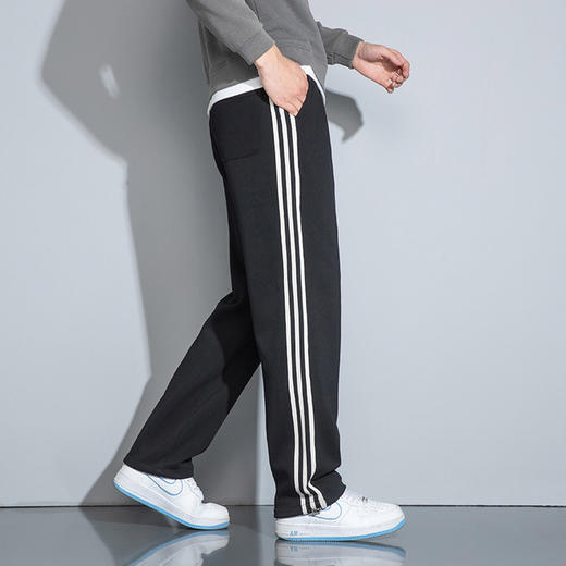 【加绒保暖】罗蒙男士秋冬休闲裤直筒裤脚松紧腰系绳男卫裤加绒保暖舒适透气长裤 商品图2