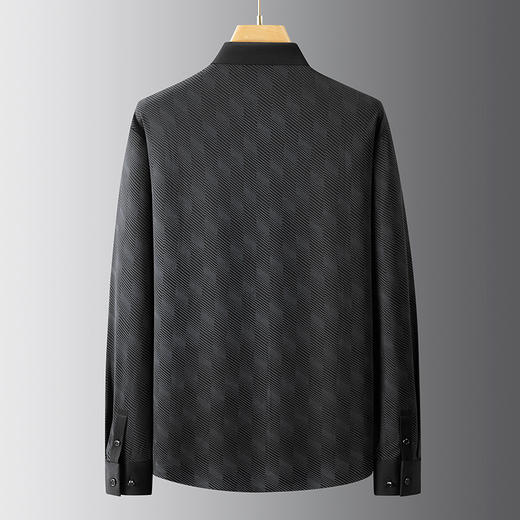 【DDS】大依优型大码衬衫男士衬衣条纹长袖高端气质商务通勤百搭新款加肥加大码时尚休闲翻领长袖衬衫300斤 商品图2