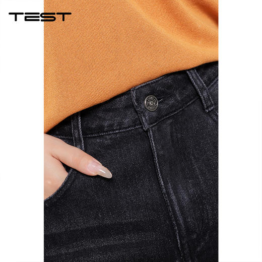 秋上新黑色高腰微喇轻松提升穿搭质感牛仔裤3253018 商品图6