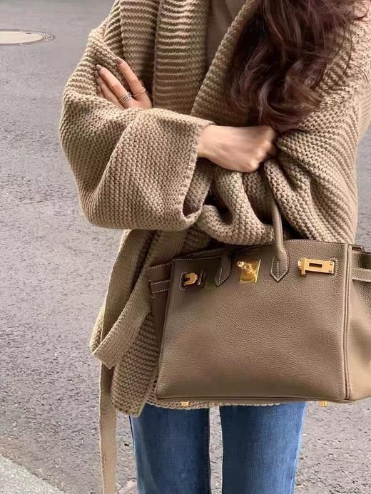 【孤品捡漏】（无腰带）G153咖色粗针开衫休闲裤-喜出 商品图1