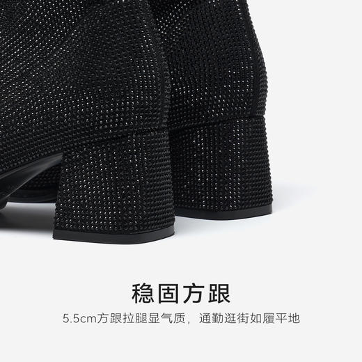 星期六精致闪钻粗跟时装短靴SSD4116372 商品图8