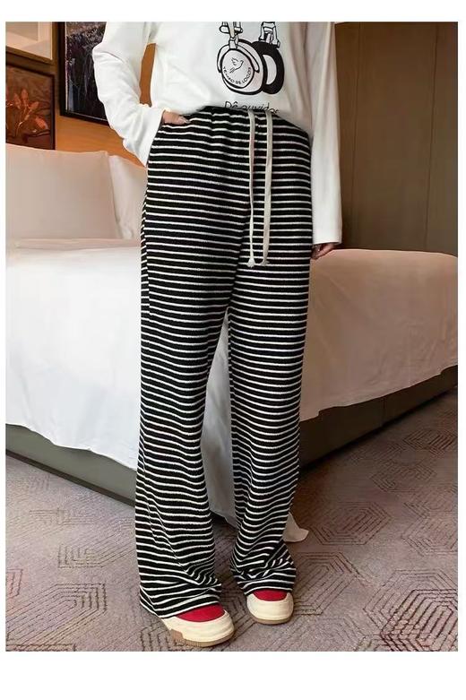 仅限11.11，不11.11最后促，不参与退货退【孤品捡漏】G51斑马纹黑白条直筒裤-喜出 商品图2