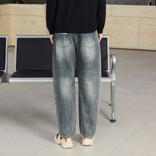 半身缘男裤 秋季时尚宽松弹性大香蕉版型牛仔裤253101P10130057 商品图4