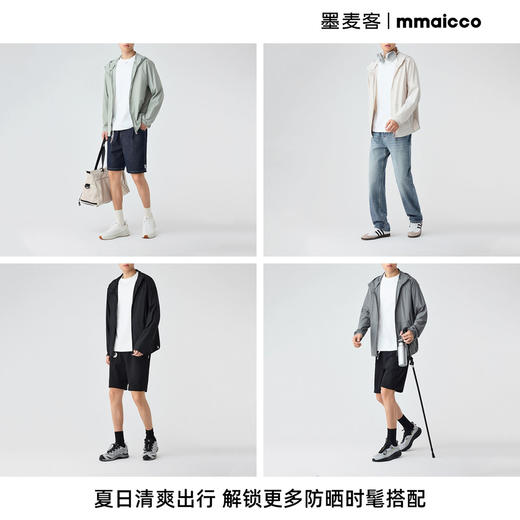 墨麦客原纱防晒冰丝凉感连帽轻薄防晒衣男士2025夏季新款插肩外套 商品图4