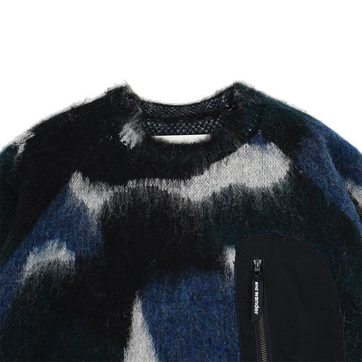 and wander mix color shaggy 男女拼色马海毛羊毛混纺宽松毛衣 商品图1