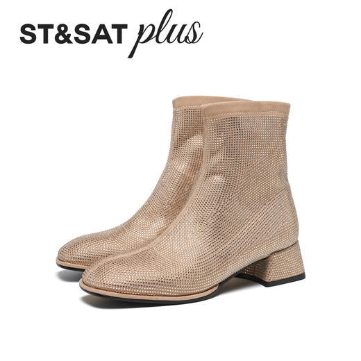 星期六优雅满钻粗跟时装靴SSD4116154 商品图10