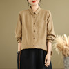 GYH 9815简约翻领衬衣显瘦文艺休闲长袖衬衫 商品缩略图2